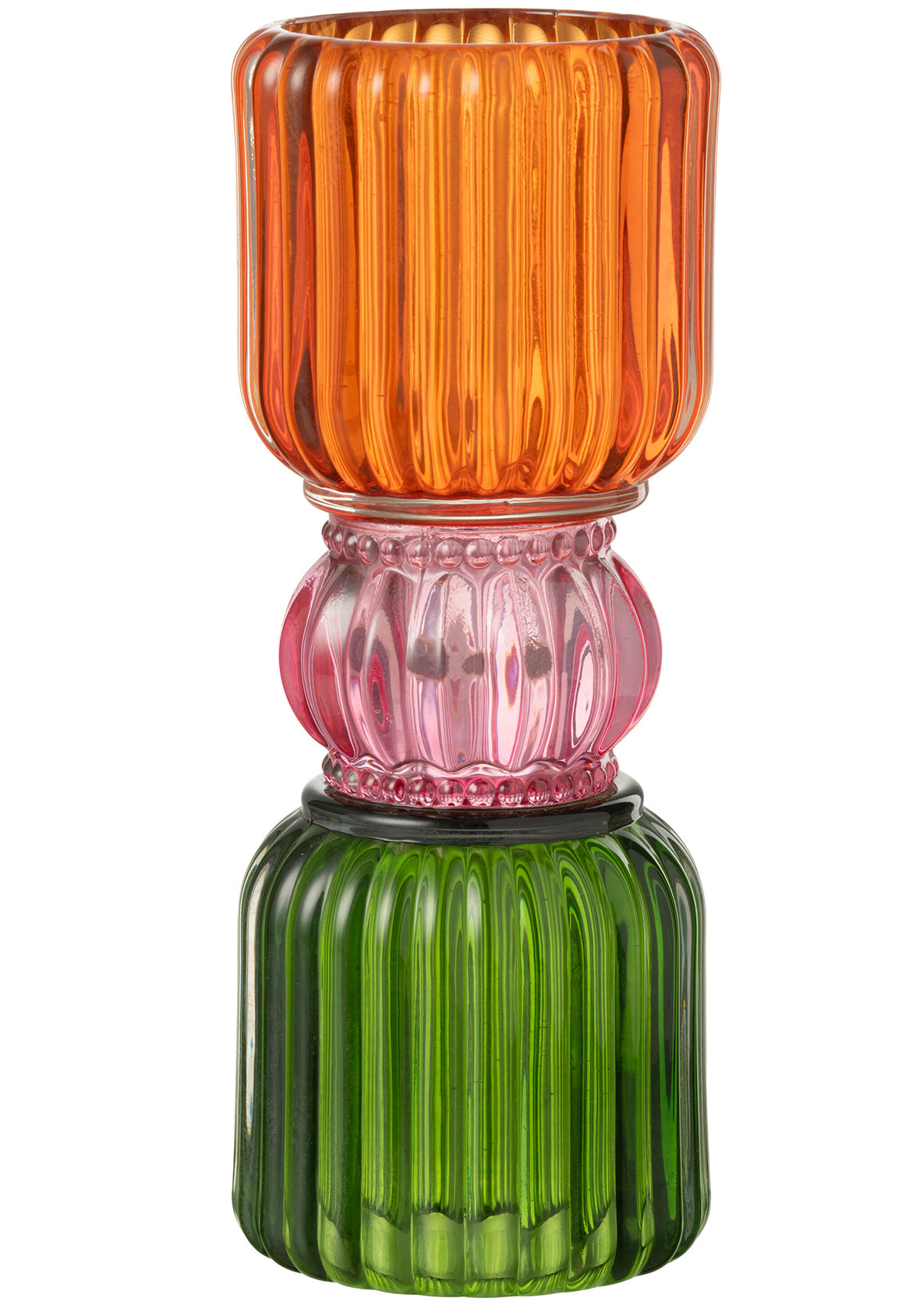 Portavelas de vidrio – Colección Jazzy – Mix de colores