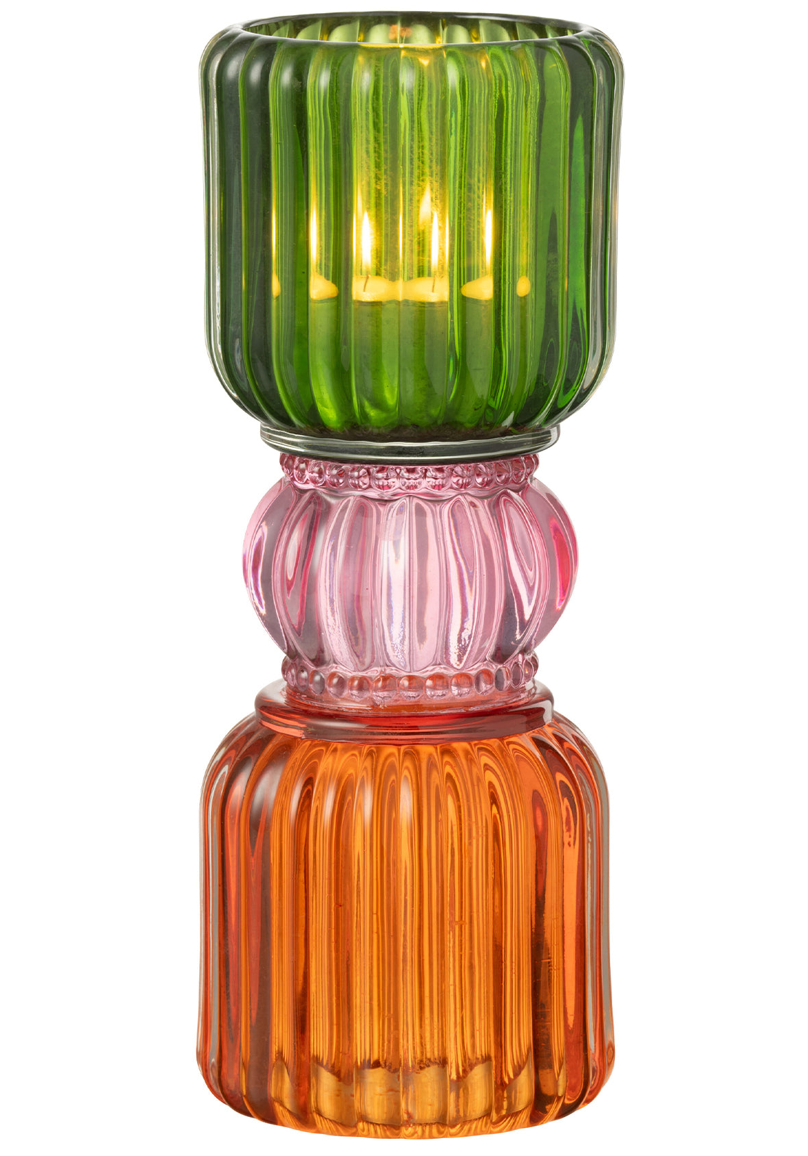Portavelas de vidrio – Colección Jazzy – Mix de colores