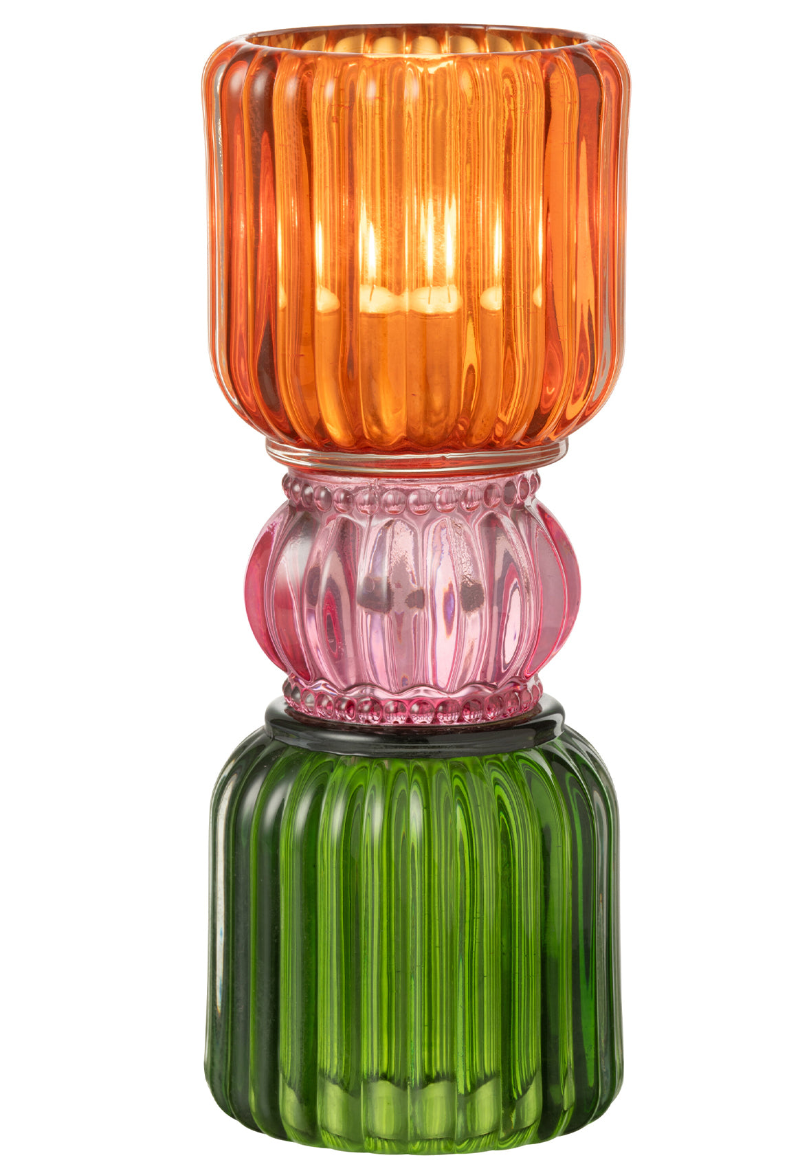 Portavelas de vidrio – Colección Jazzy – Mix de colores