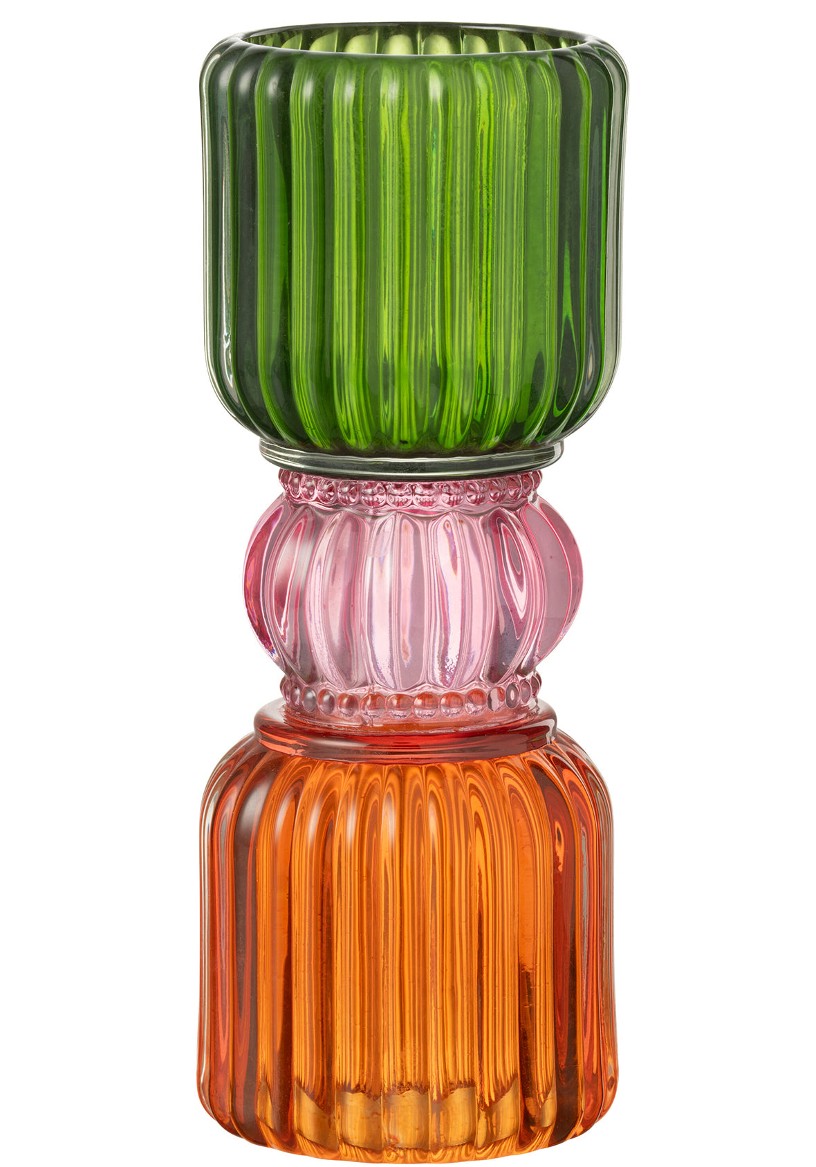 Portavelas de vidrio – Colección Jazzy – Mix de colores