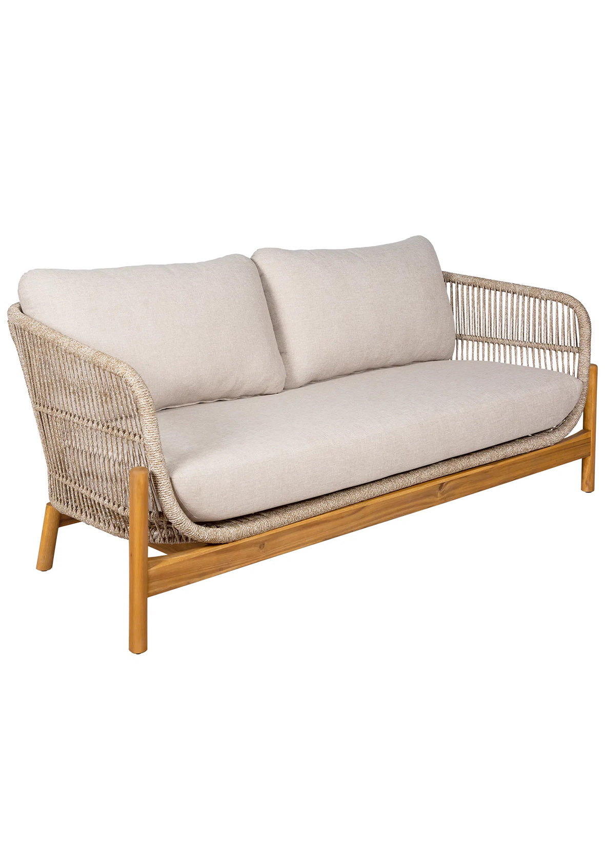 Conjunto de  Sala lounge Lumi de exterior en acacia y tela beige