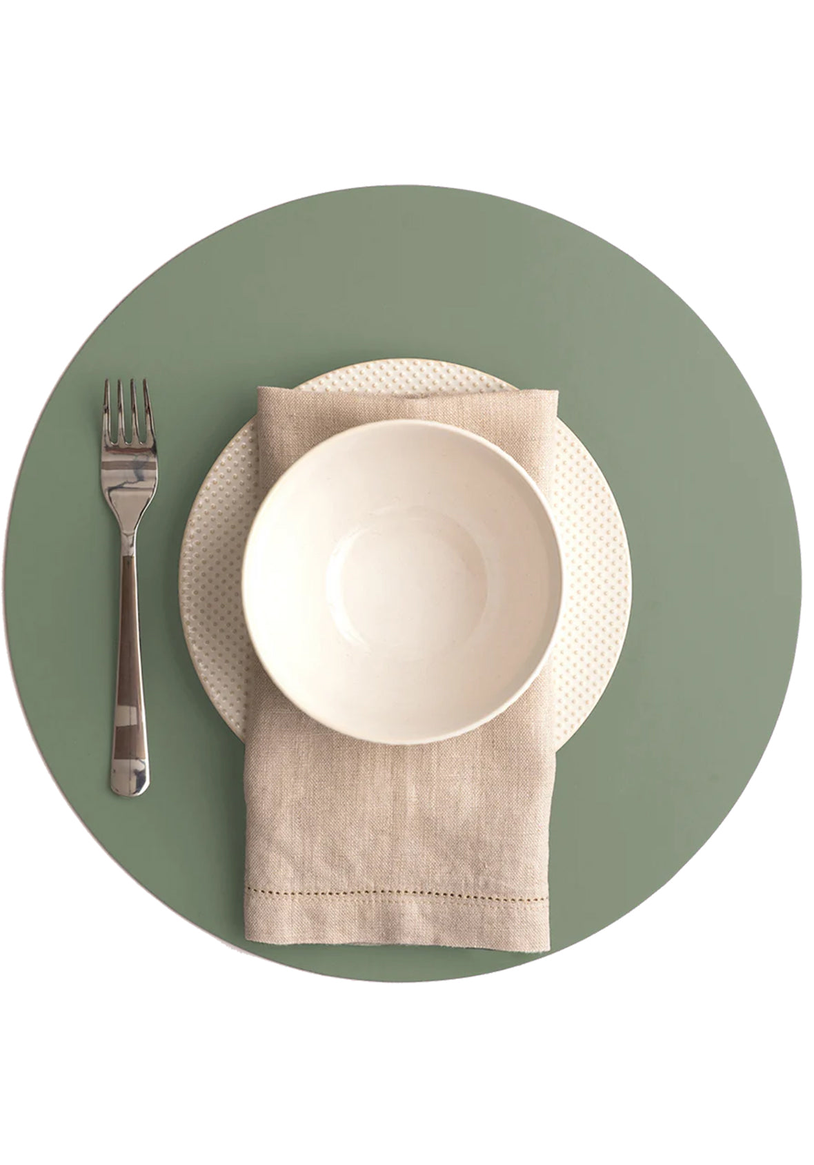 Set de 4 Manteles individuales redondos de cuero reciclado antimanchas