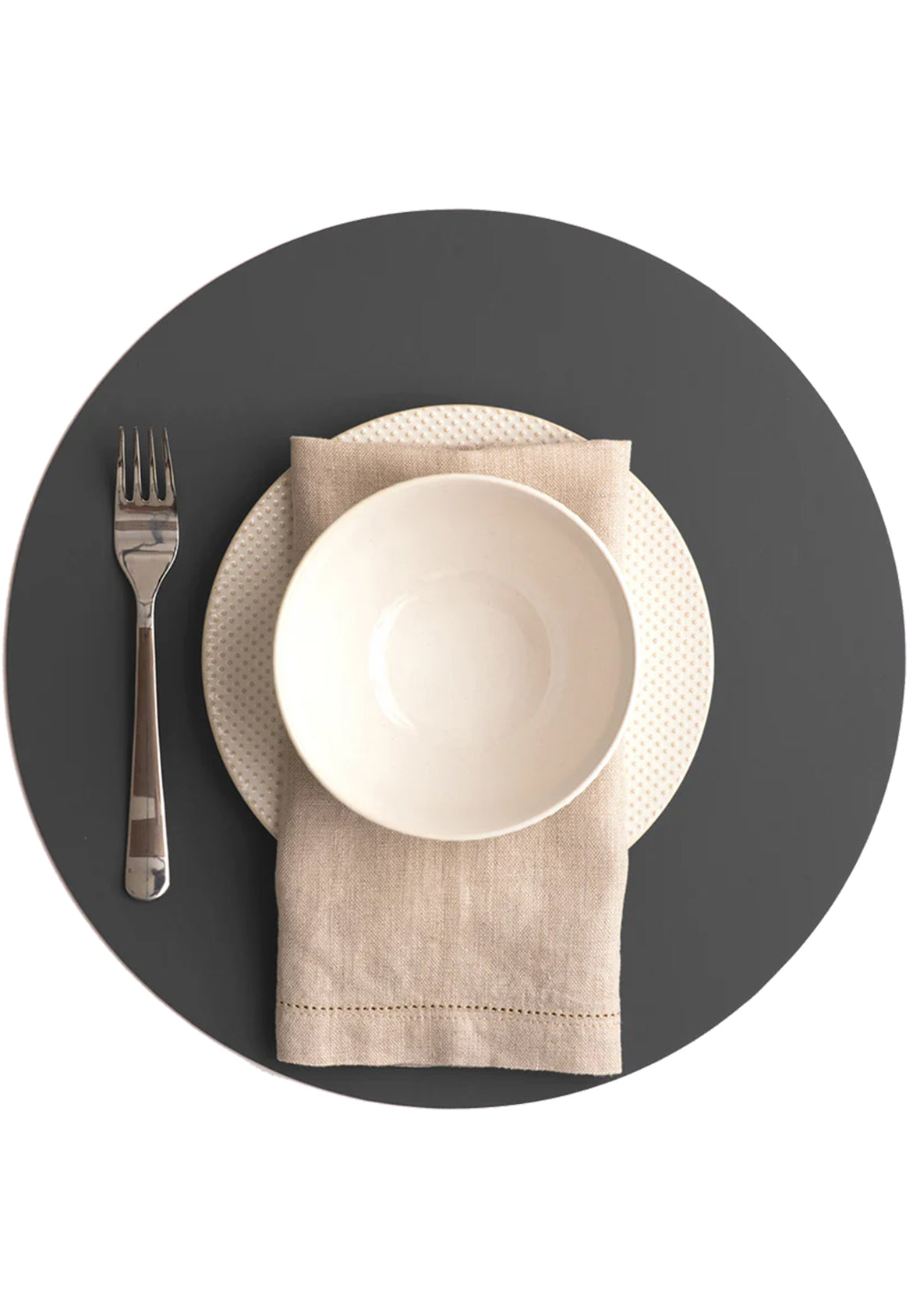 Set de 4 Manteles individuales redondos de cuero reciclado antimanchas