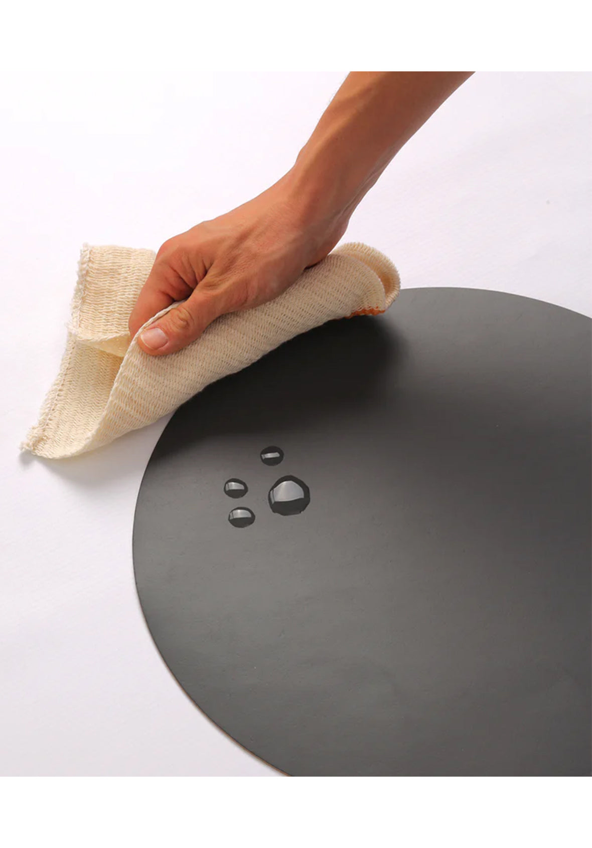 Set de 4 Manteles individuales redondos de cuero reciclado antimanchas