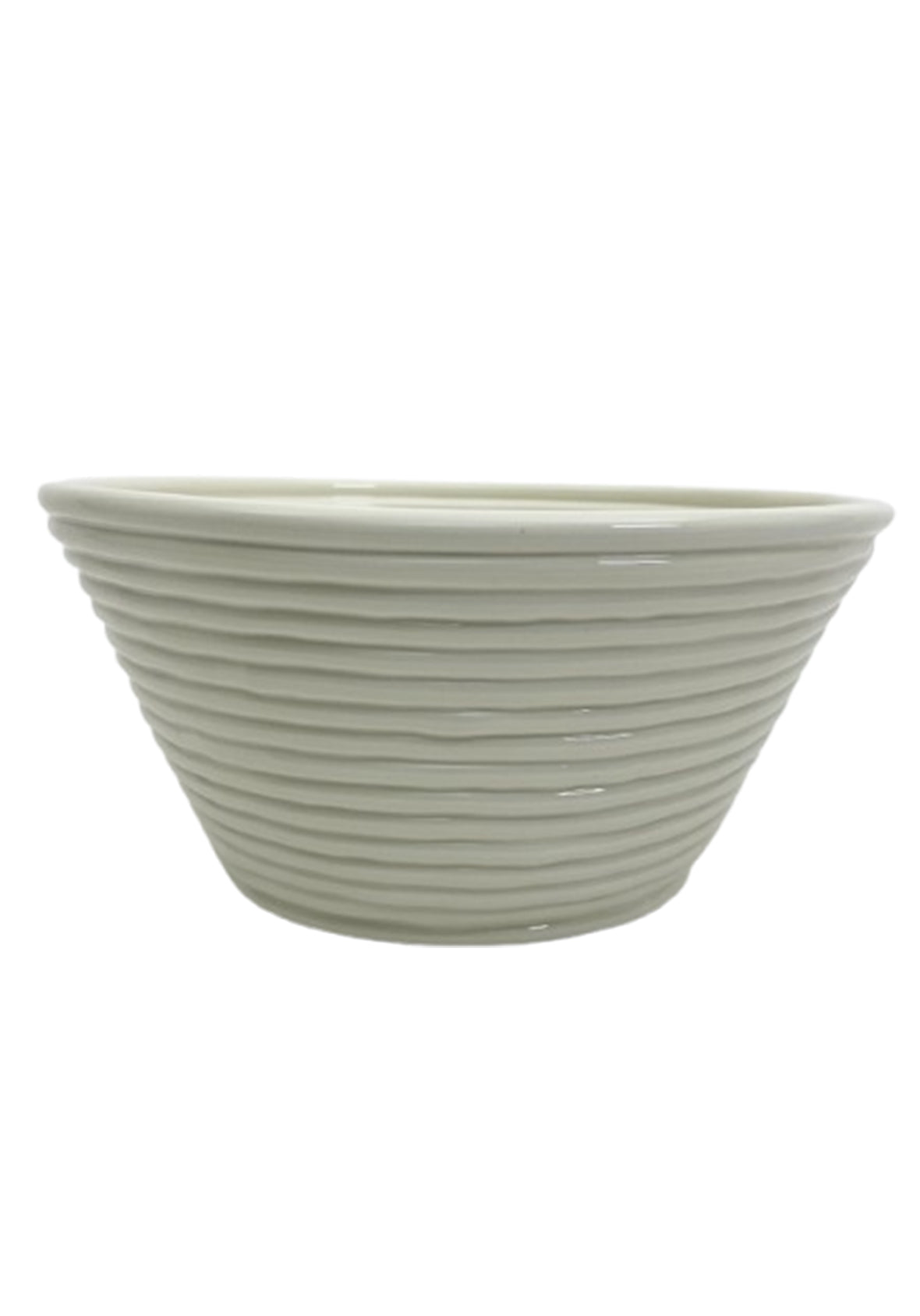 Bowl Acanalado Blancao Cerámica Grande