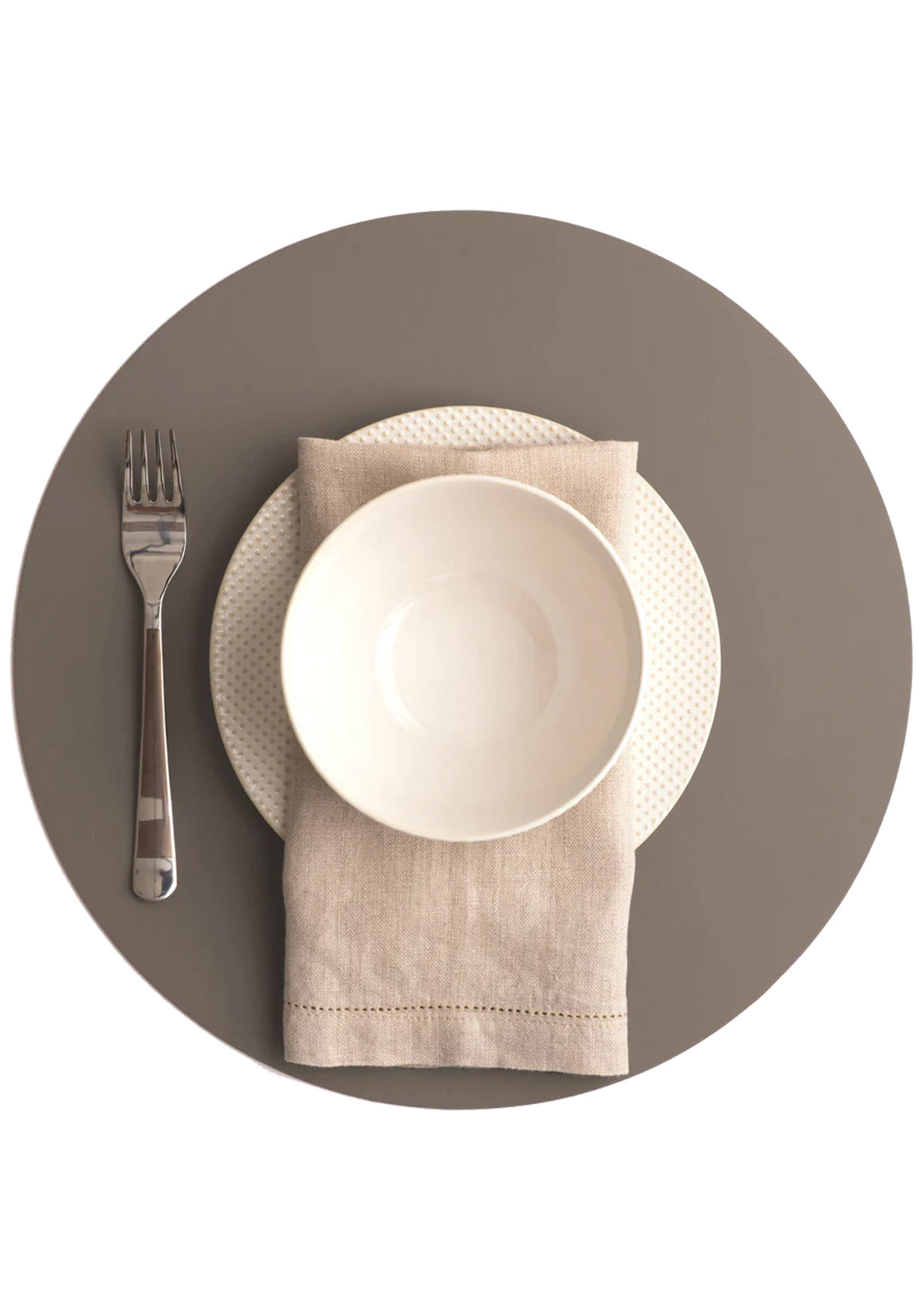 Set de 4 Manteles individuales redondos de cuero reciclado antimanchas