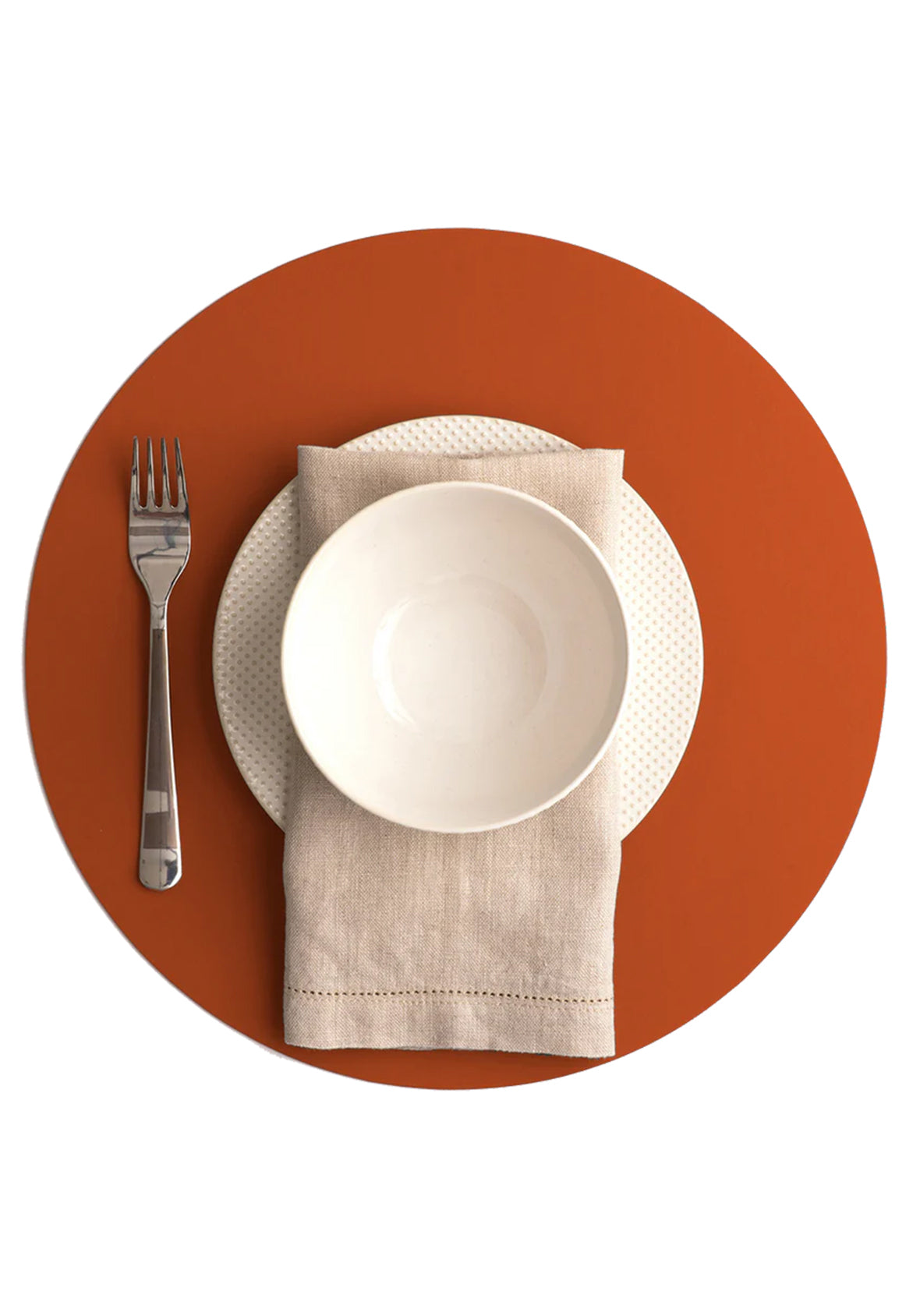 Set de 4 Manteles individuales redondos de cuero reciclado antimanchas