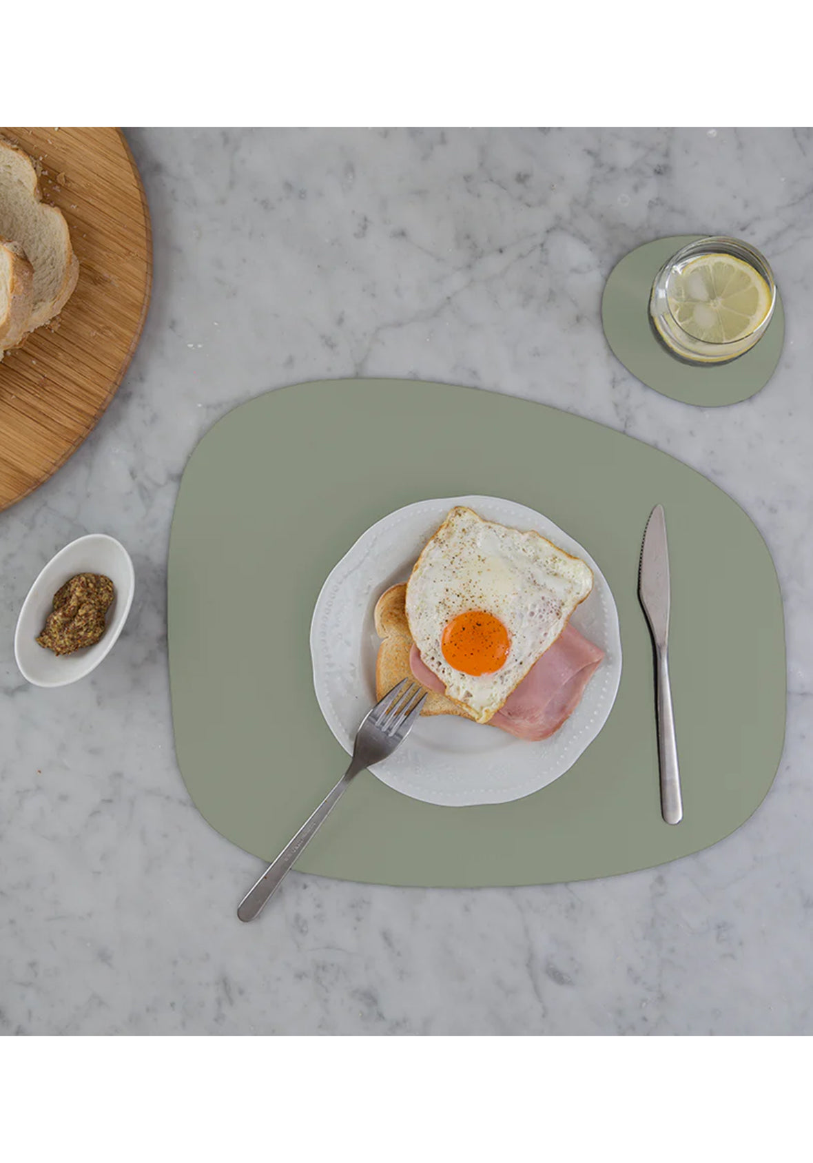 Set de 4 Manteles Individuales de mesa "Stone"  en cuero reciclado