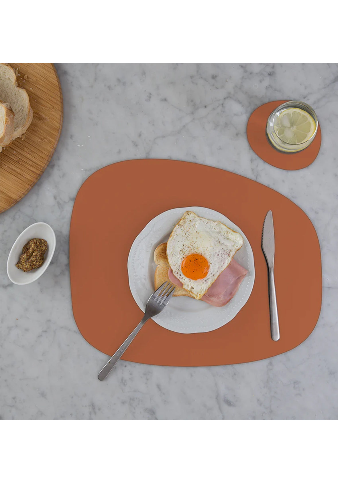 Set de 4 Manteles Individuales de mesa "Stone"  en cuero reciclado