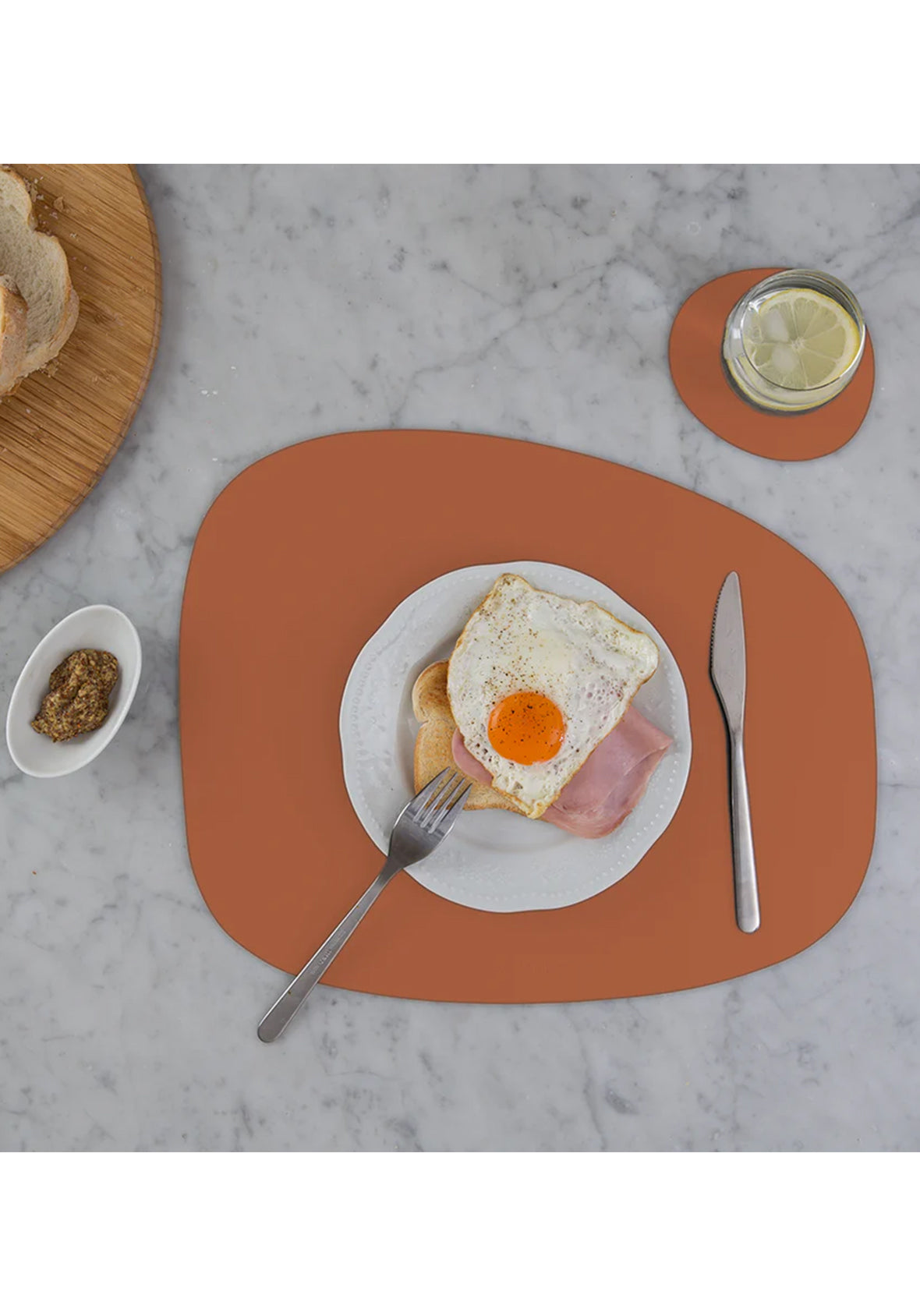 Set de 4 Portavasos Piedra de Cuero Reciclado