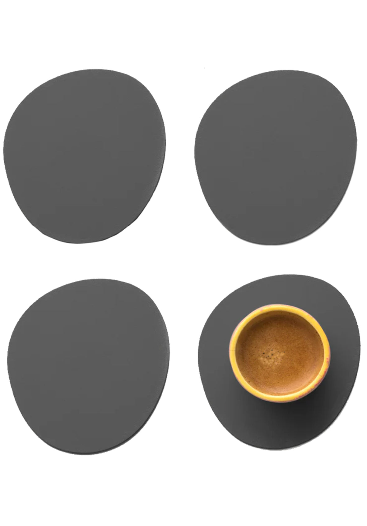 Set de 4 Portavasos Piedra de Cuero Reciclado