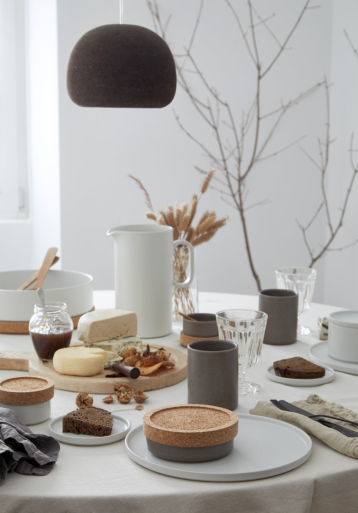 Set de 4 platos para tazas para café 12cm - Colección de vajilla LUMA en gres fino hecha en Portugal