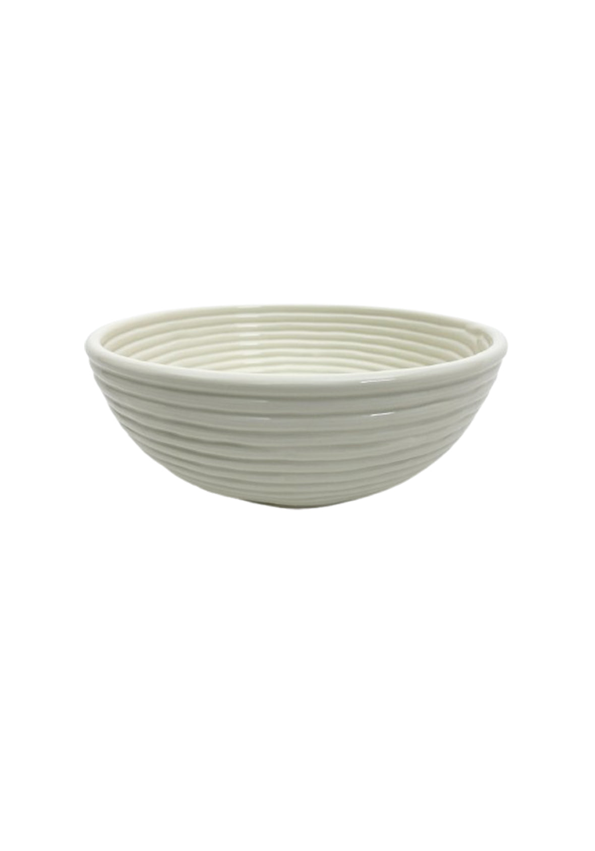 Bowl Coupe Acanalada Blanca Cerámica Elegante