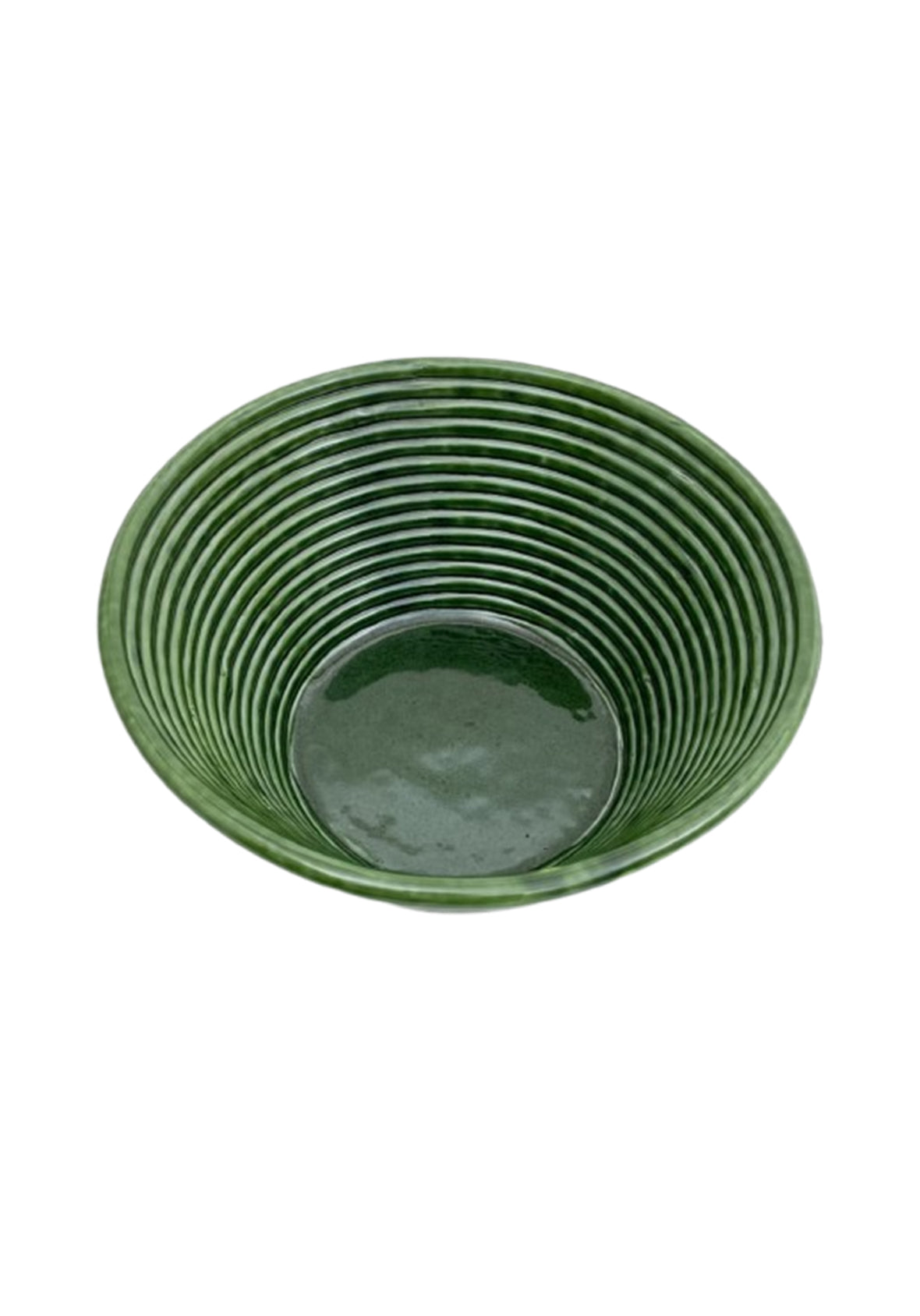 Ensaladera Acanalada Verde Cerámica- Esmerald