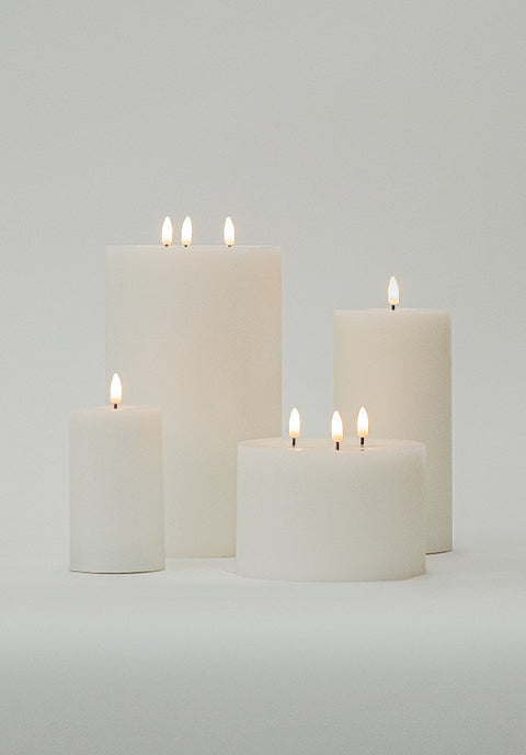 Vela Noruega grande sin flama blanca de 3 mechas