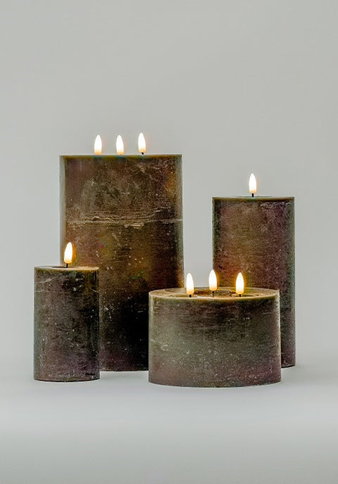 Vela Noruega grande sin flama blanca de 3 mechas