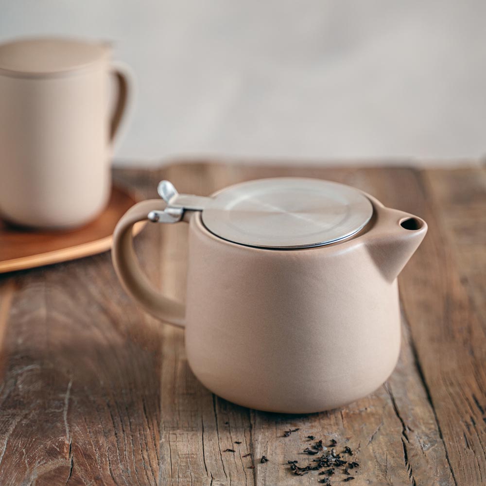 Tisaniere Uno Palo de Rosa Mate con Infusor de Acero Inoxidable