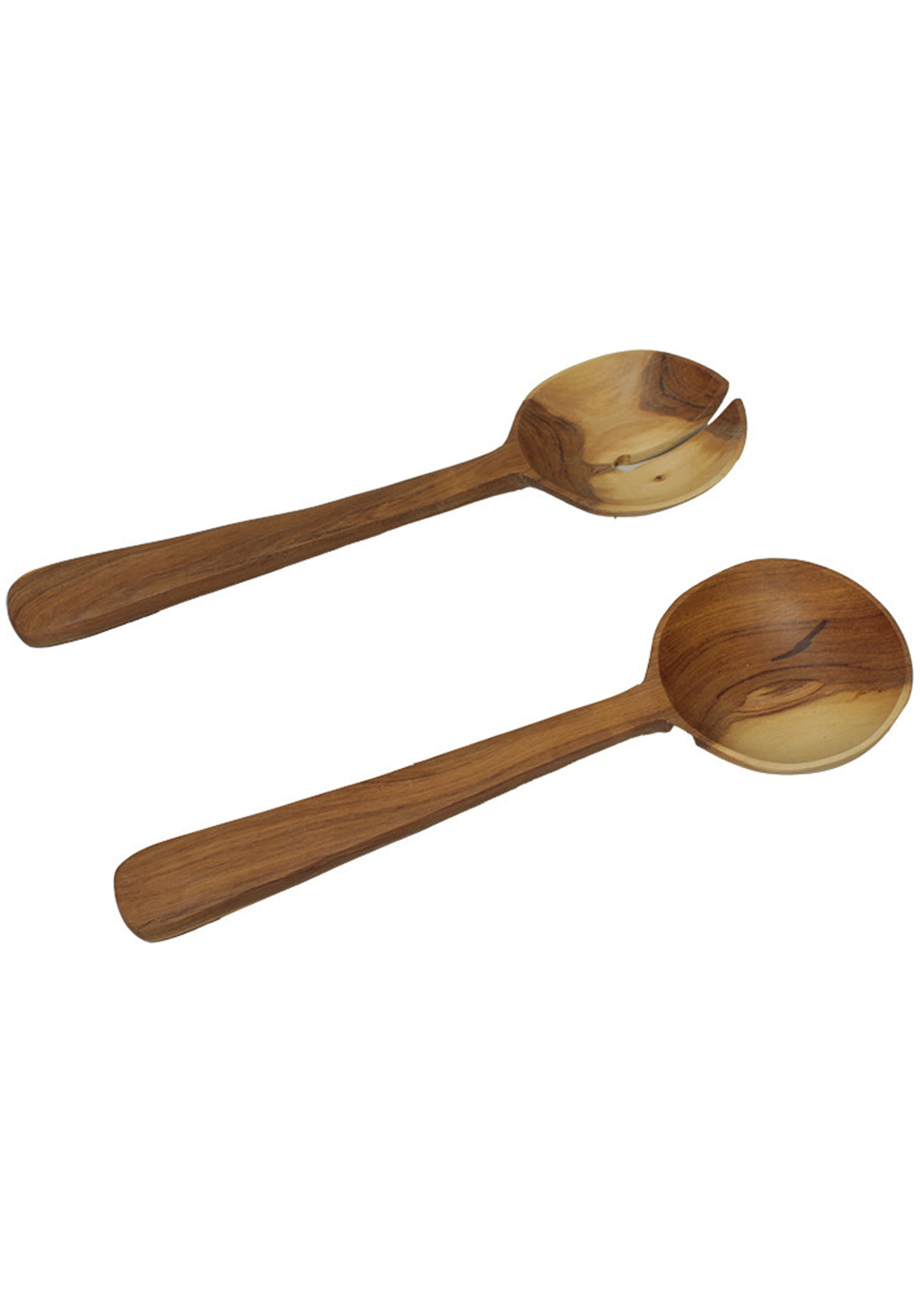 Servidores de Ensalada de Madera PM Flat - Juego de Cuchara y Tenedor