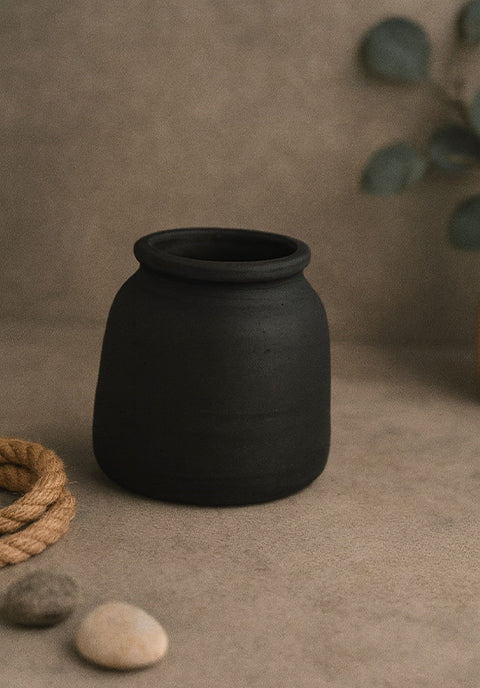 Maceta Dinamarca terracota- Negro