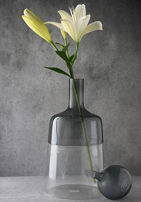 Jarrón decorativo Encanto tipo botella de vidrio Ø 15 cm