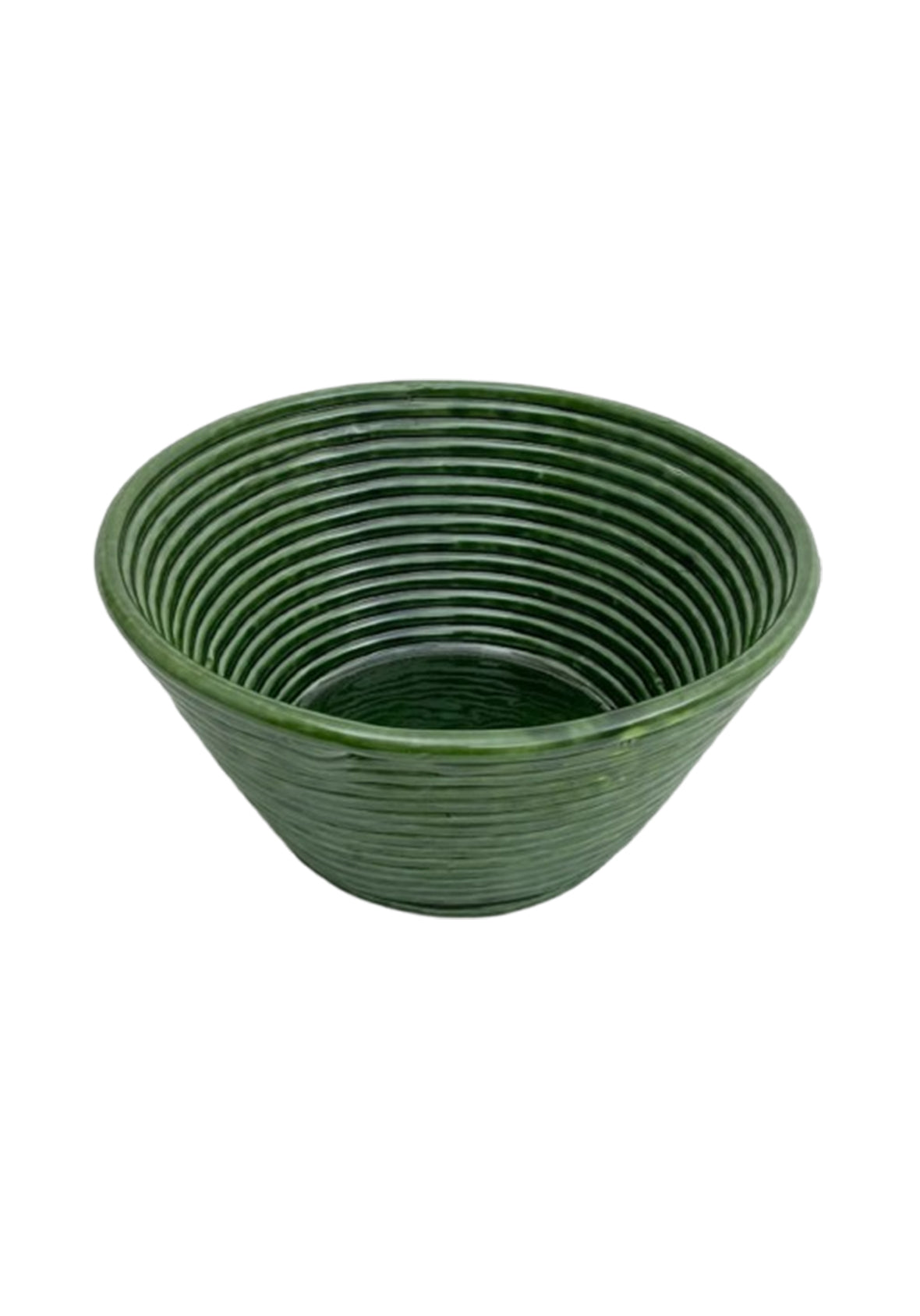 Ensaladera Acanalada Verde Cerámica- Esmerald