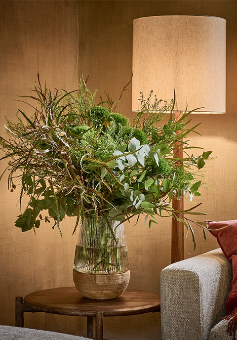 Jarrón Hurricane-  de madera de mango · Natural