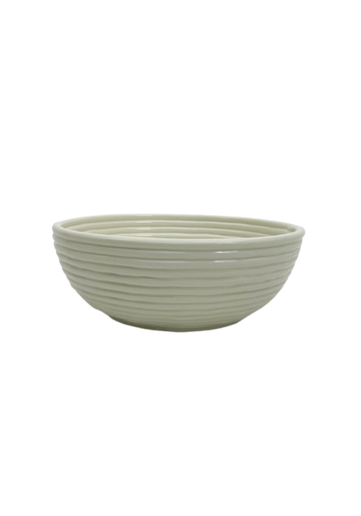 Bowl Coupe Acanalada Blanca Cerámica Elegante