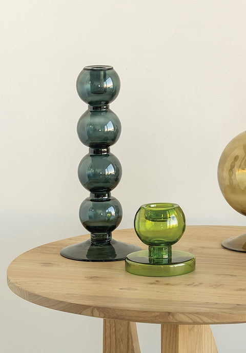 Portavelas Pollini de vidrio reciclado