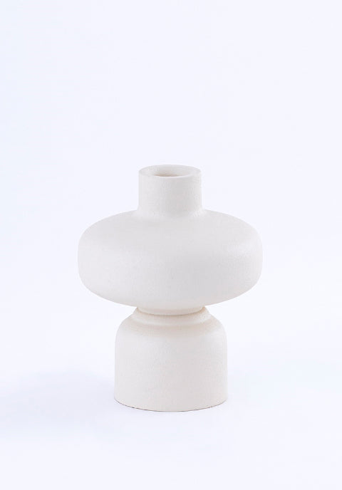 Portavelas de hierro Liam- blanco