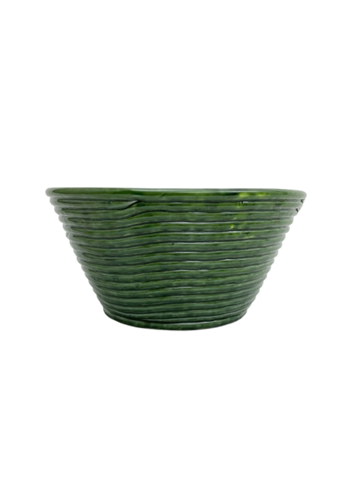 Ensaladera Acanalada Verde Cerámica- Esmerald