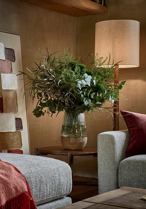 Jarrón Hurricane-  de madera de mango · Natural