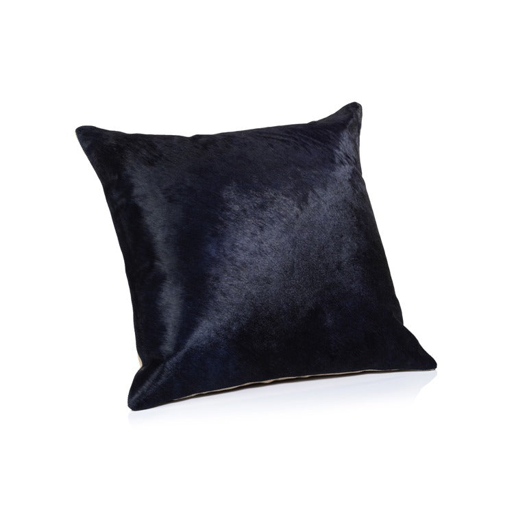 Cojín Corviglia Hair-On-Hide Leather en color Navy.
