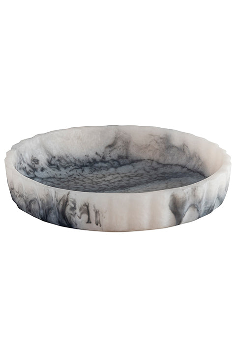 Set de 3 bowls  Aria- de resina gris con borde curvo