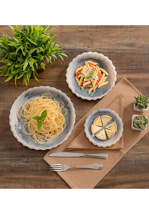 Set de 3 bowls  Aria- de resina gris con borde curvo