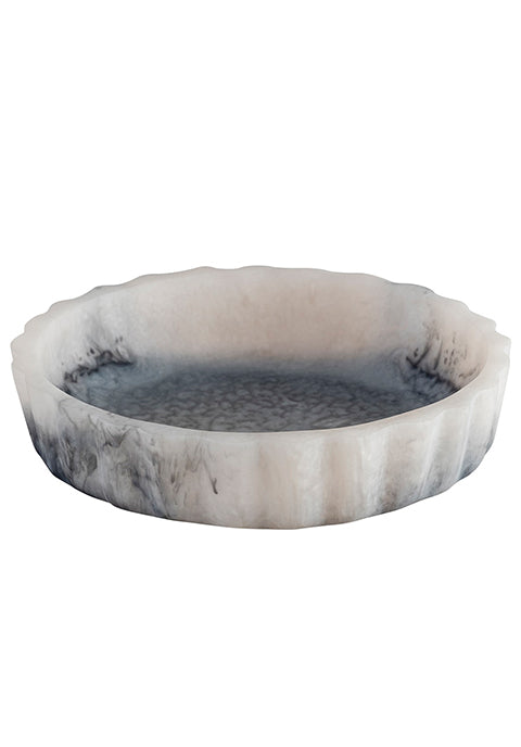 Set de 3 bowls  Aria- de resina gris con borde curvo