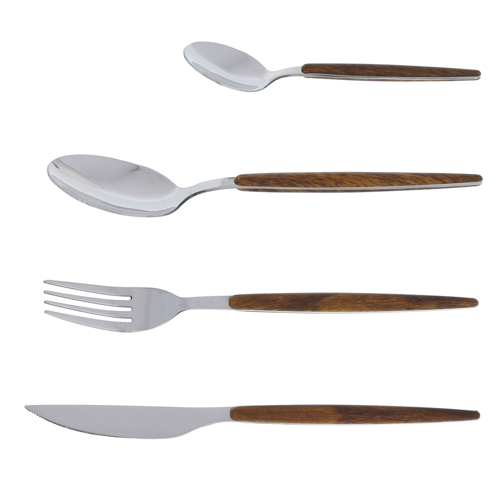 Set de Cubiertos 24 Piezas Amsterdam Mango tipo madera