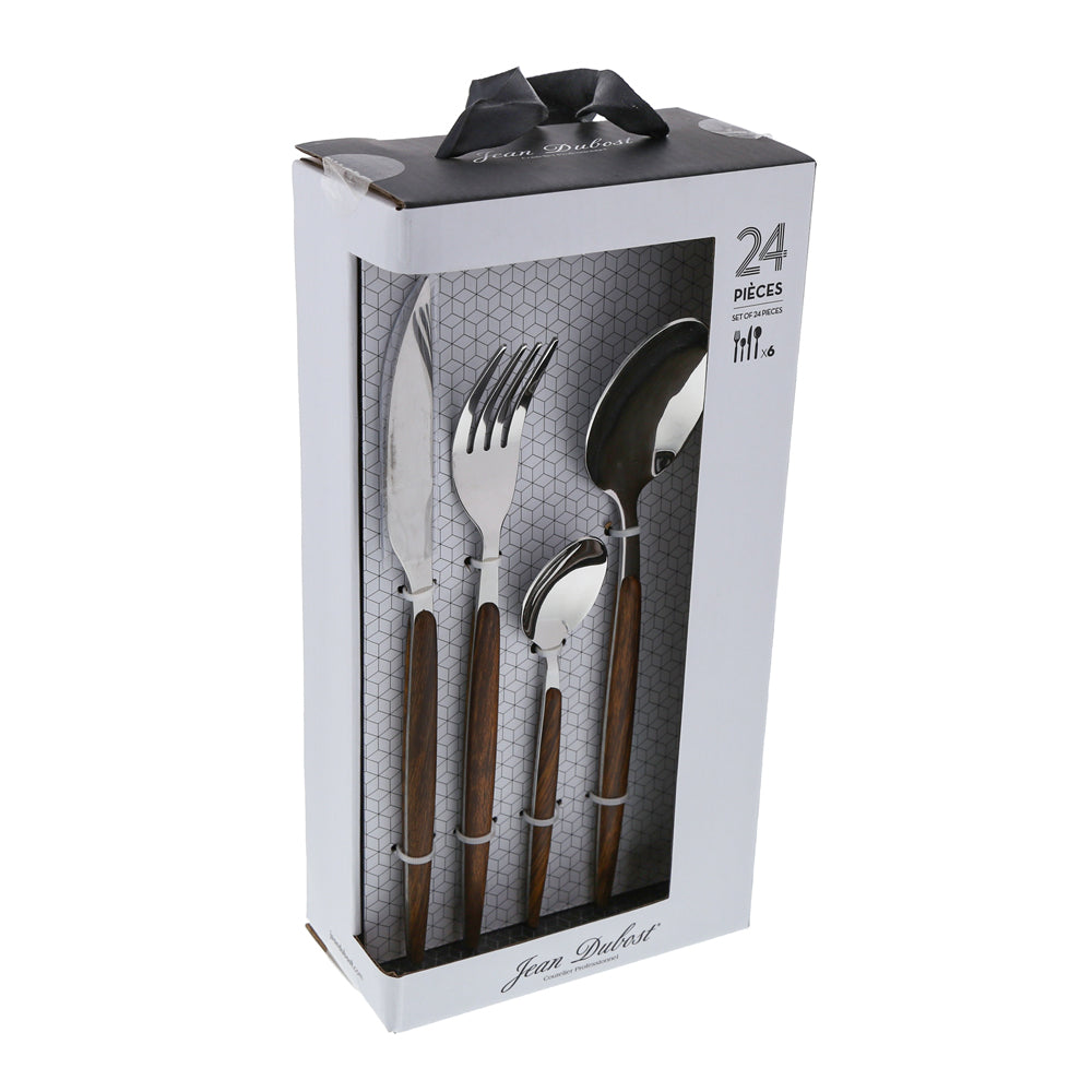 Set de Cubiertos 24 Piezas Amsterdam Mango tipo madera
