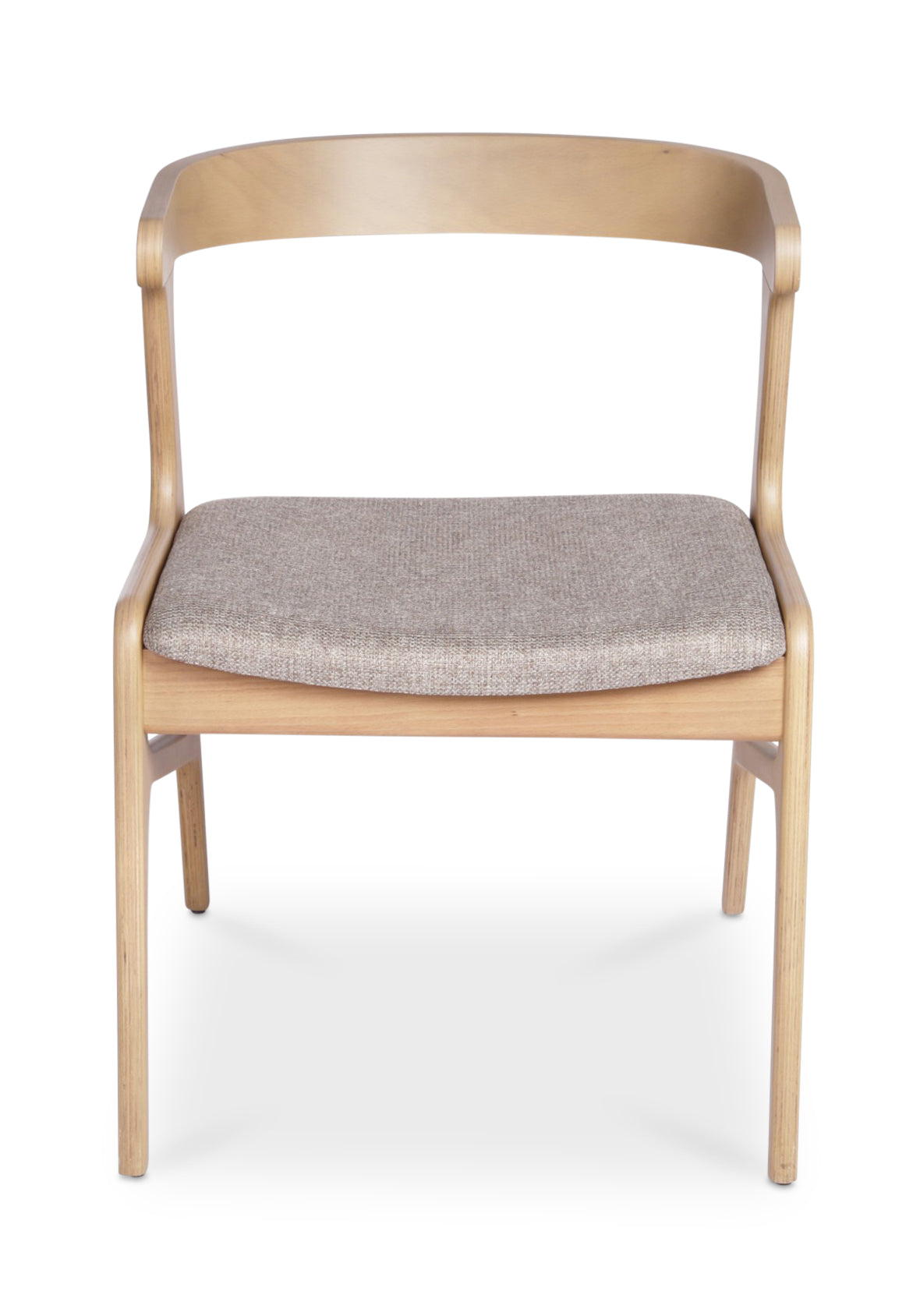 Silla Hako Madera Natural Asiento Tapizado Topo