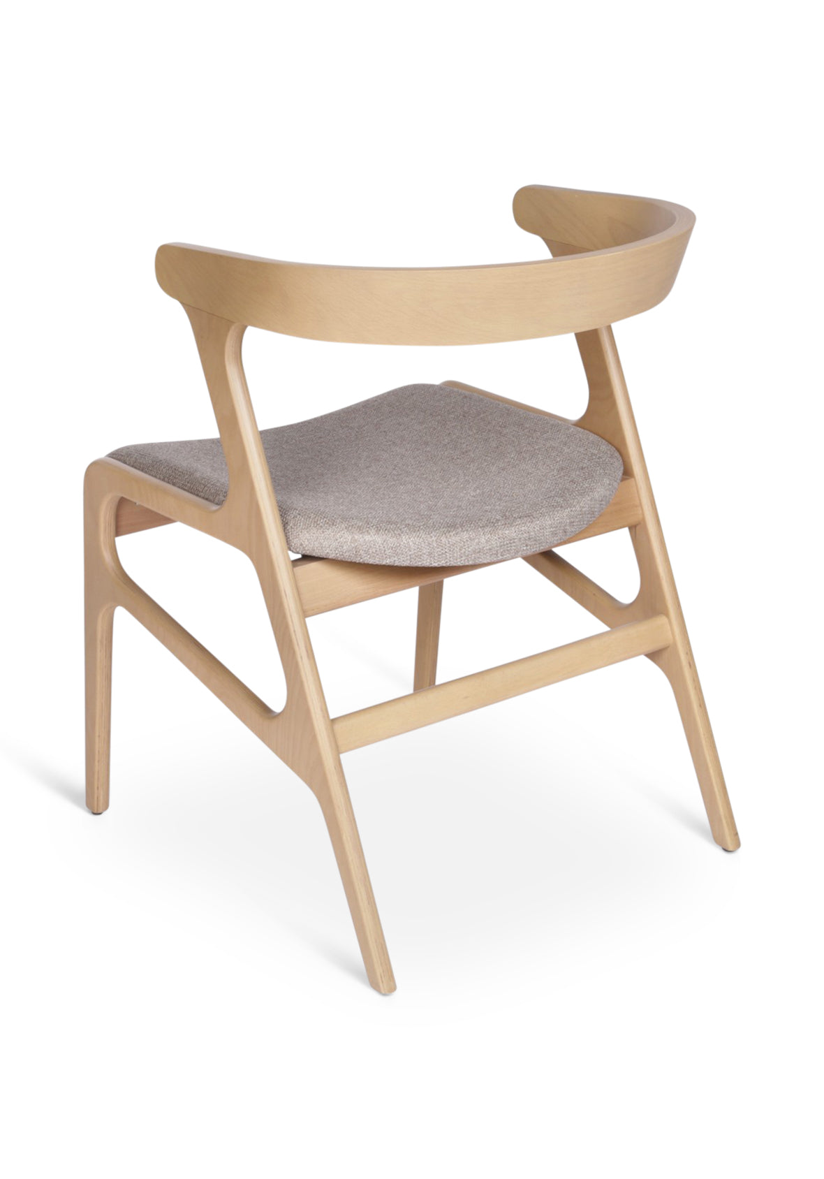 Silla Hako Madera Natural Asiento Tapizado Topo