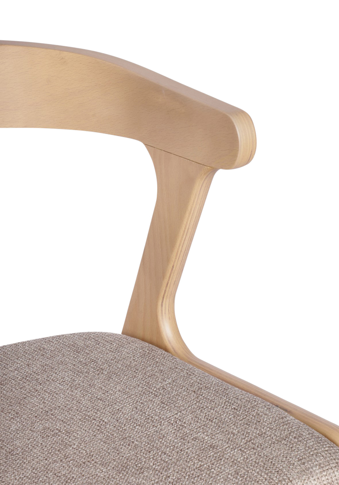 Silla Hako Madera Natural Asiento Tapizado Topo
