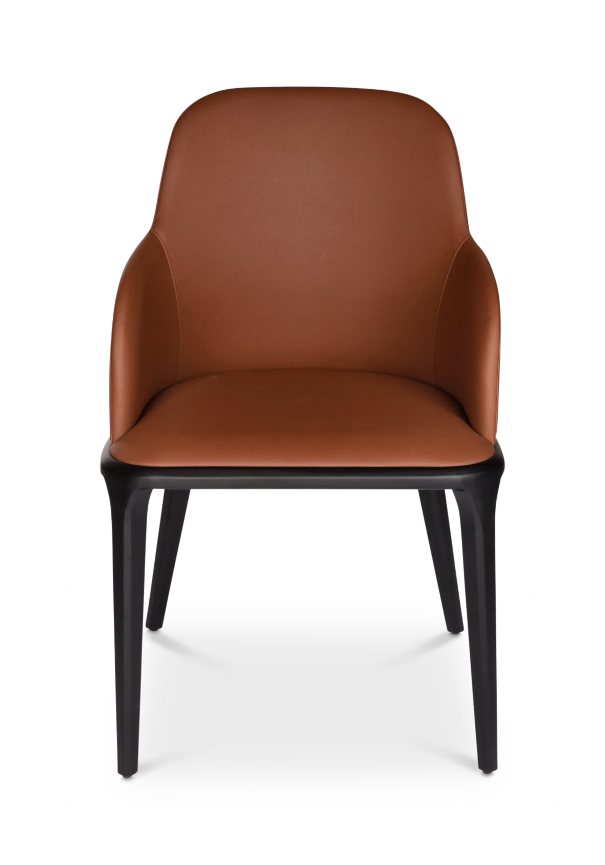 Silla Siena Madera Wengué Tapizado Piel Miel