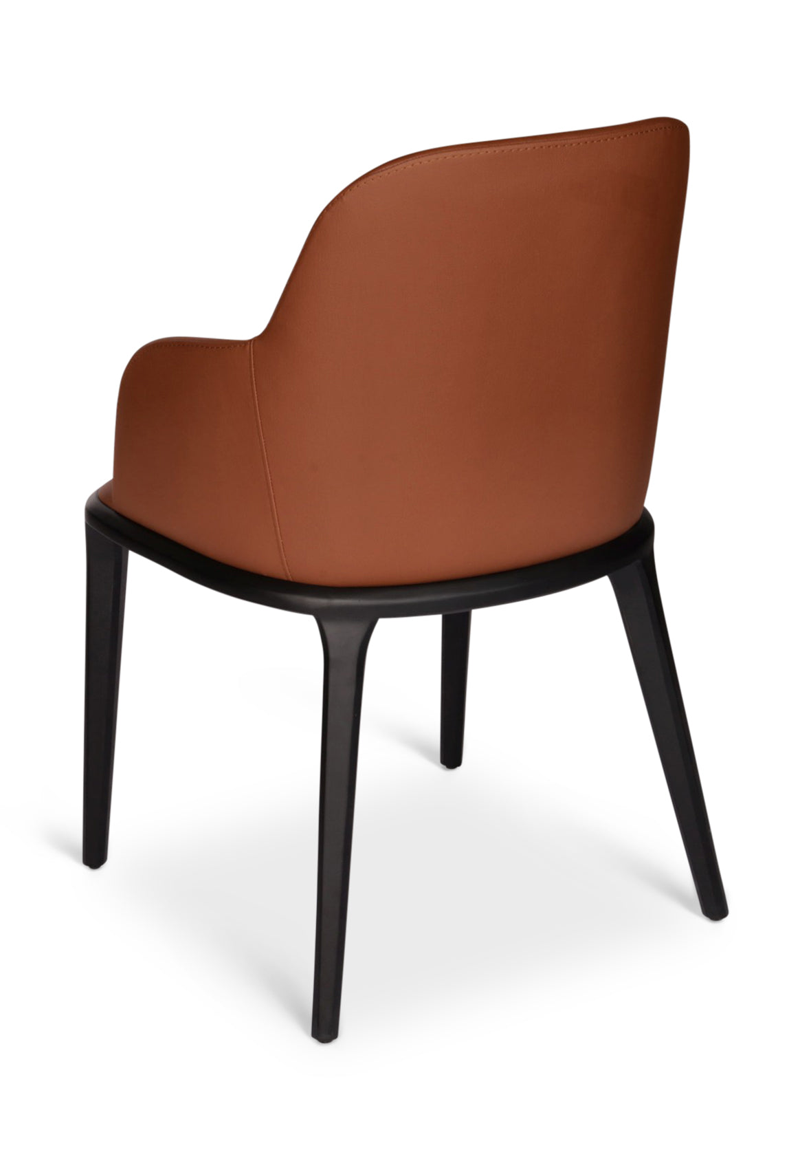 Silla Siena Madera Wengué Tapizado Piel Miel