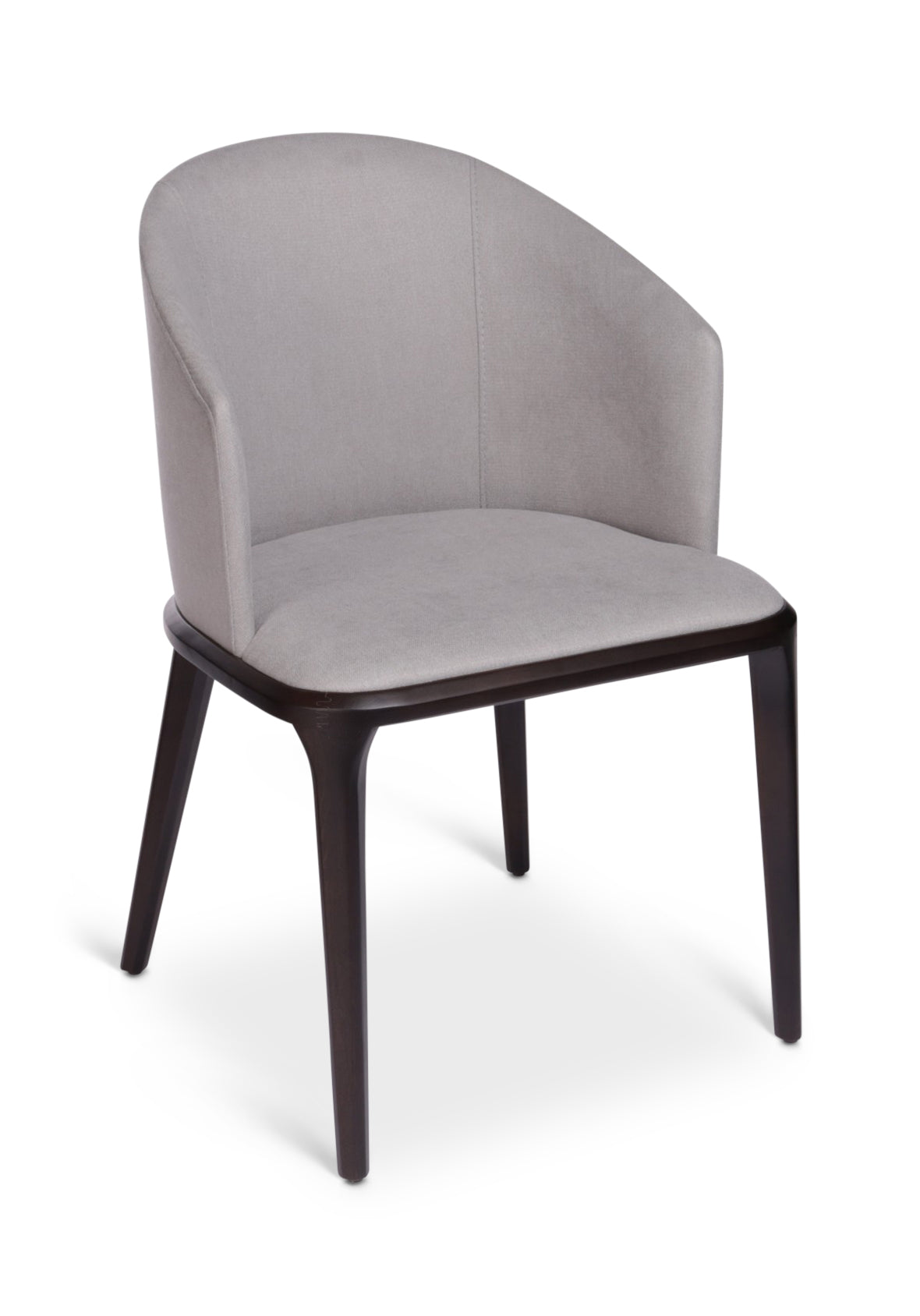 Silla Verona con Brazos Tapizado Gris y Patas Madera