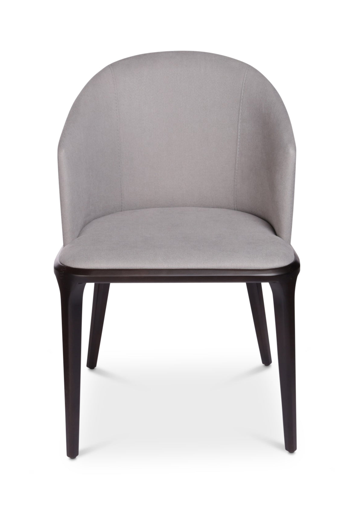 Silla Verona con Brazos Tapizado Gris y Patas Madera