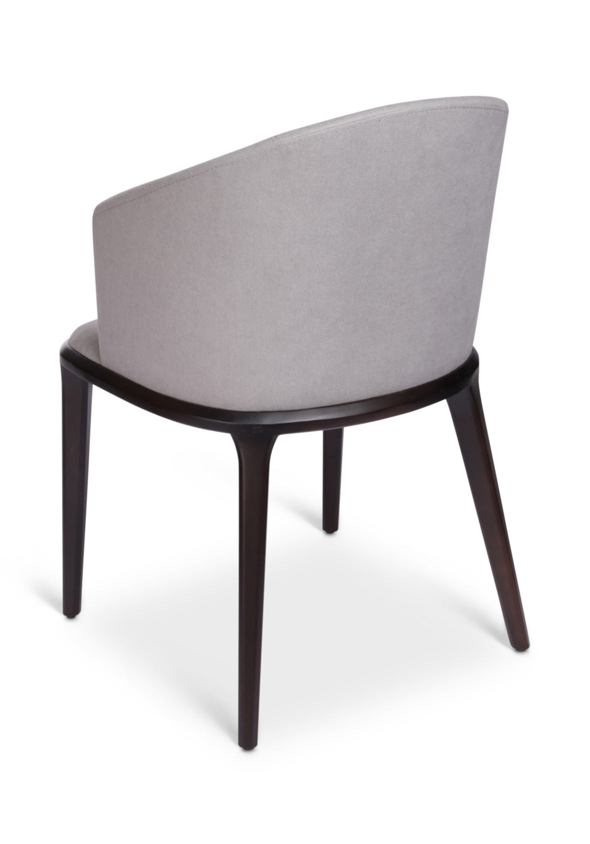 Silla Verona con Brazos Tapizado Gris y Patas Madera