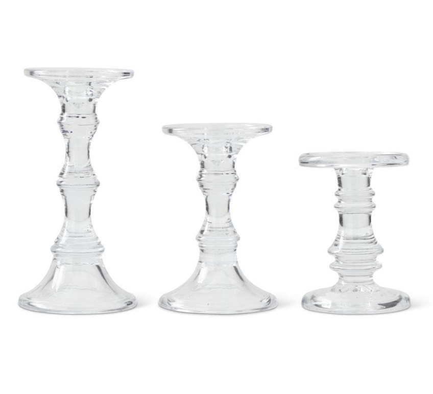 Set de 3 Portavelas De Vidrio Cortos