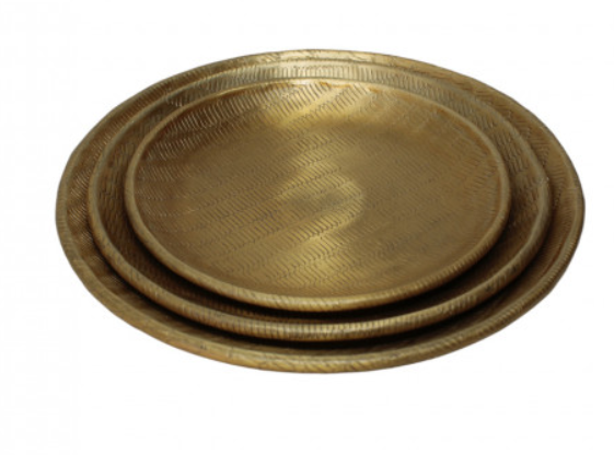 SET 3 CHAROLAS ALU GOLD