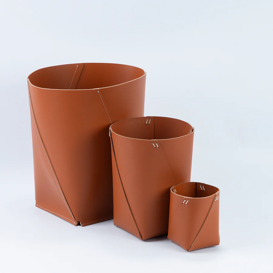 Cesto de Papel Extra Grande en Cuero Reciclado