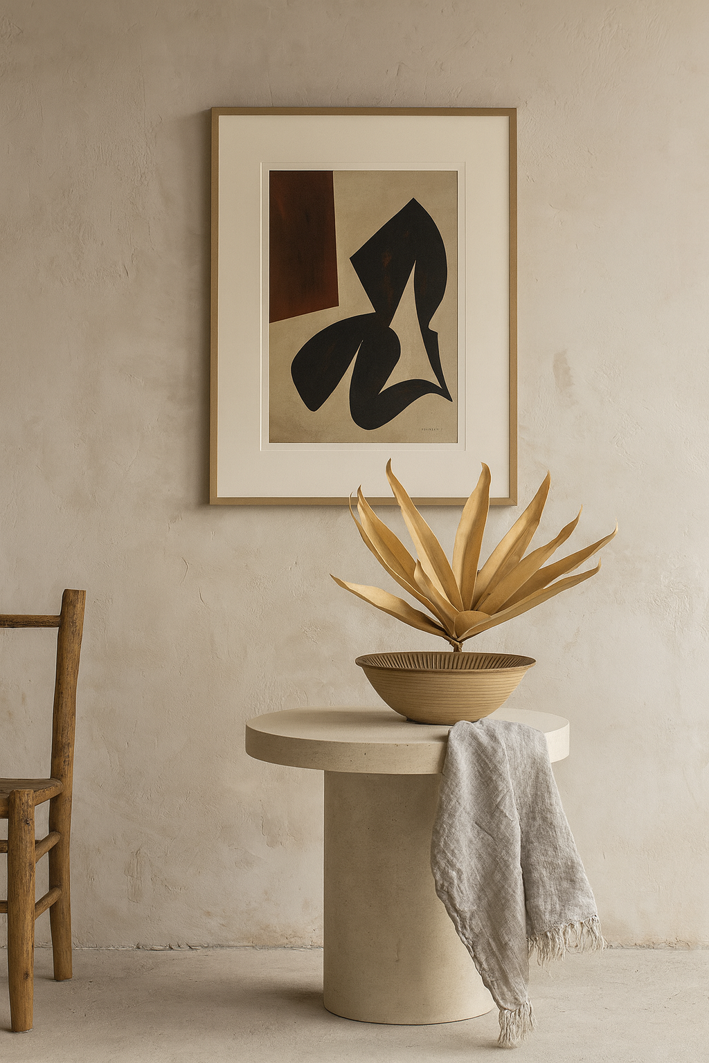 Cuadro Abstracto Composition Work of Art con Marco de Madera