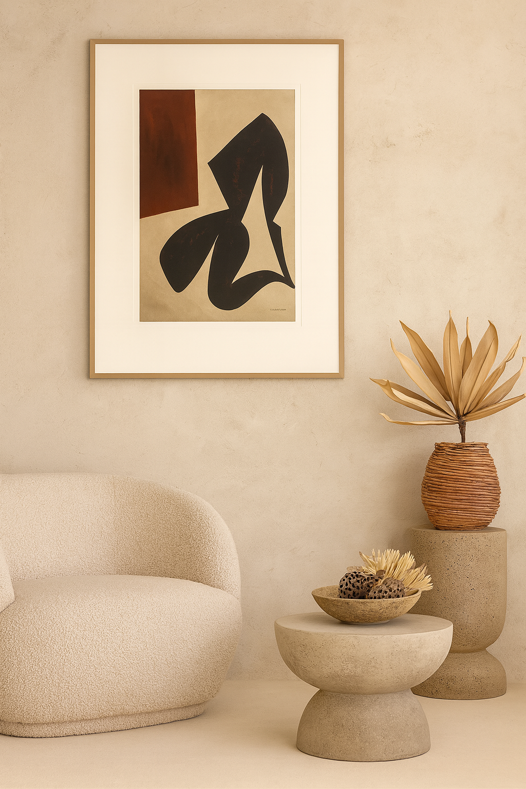 Cuadro Abstracto Composition Work of Art con Marco de Madera